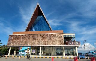 ferry harbour at samosir island heading to Tiga Ras harbour