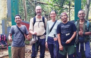 clean and crystal clear water creek in the middle of the sumatra jungle