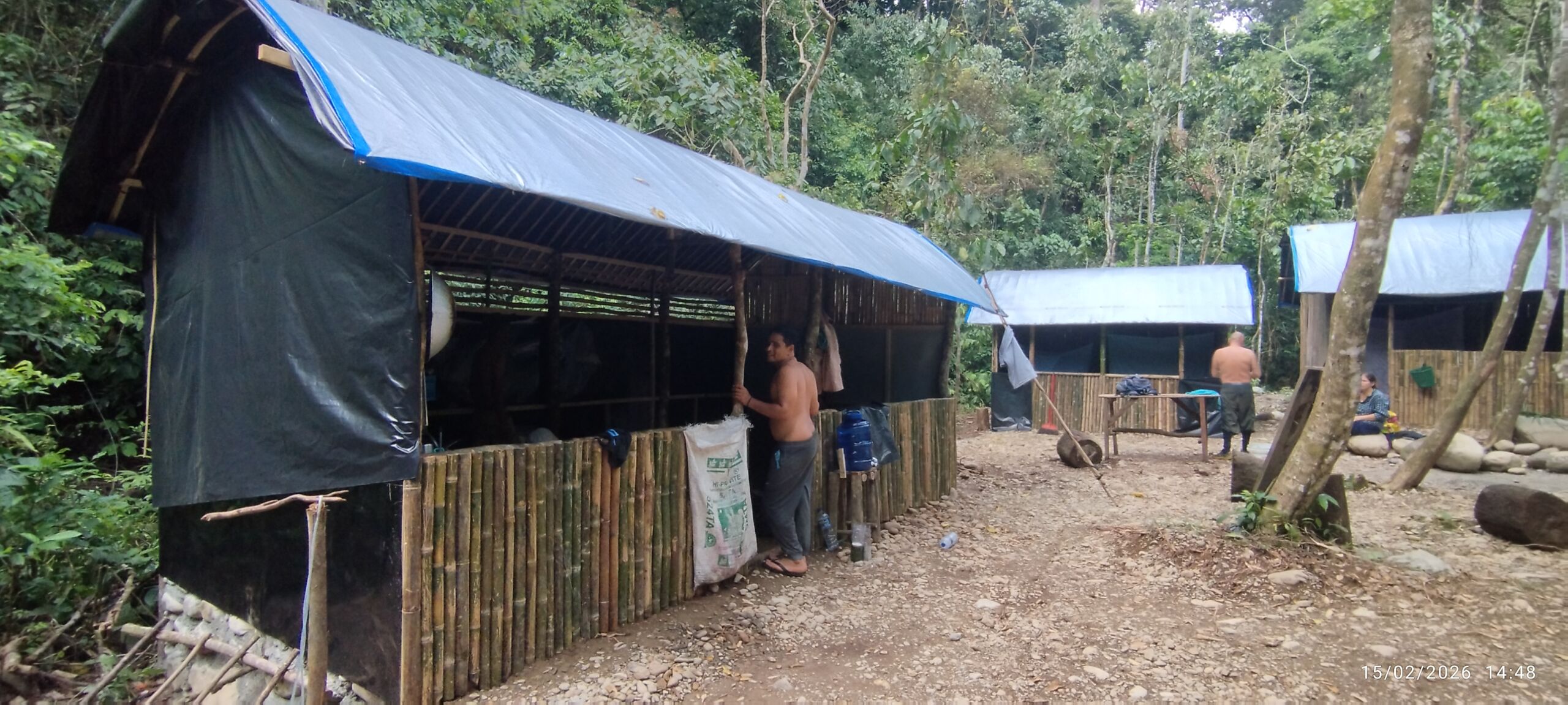 Second day jungle trek tour jungle camp or jungle shelter
