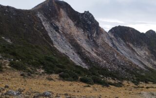Volcanic view at the top of mount sibayak volcano