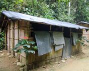 a jungle shelter located near the creek for the trekkers