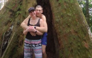 A couple of latvian doing a jungle trekking in the sumatra jungle