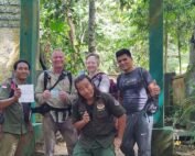 Posing at the National park border gate