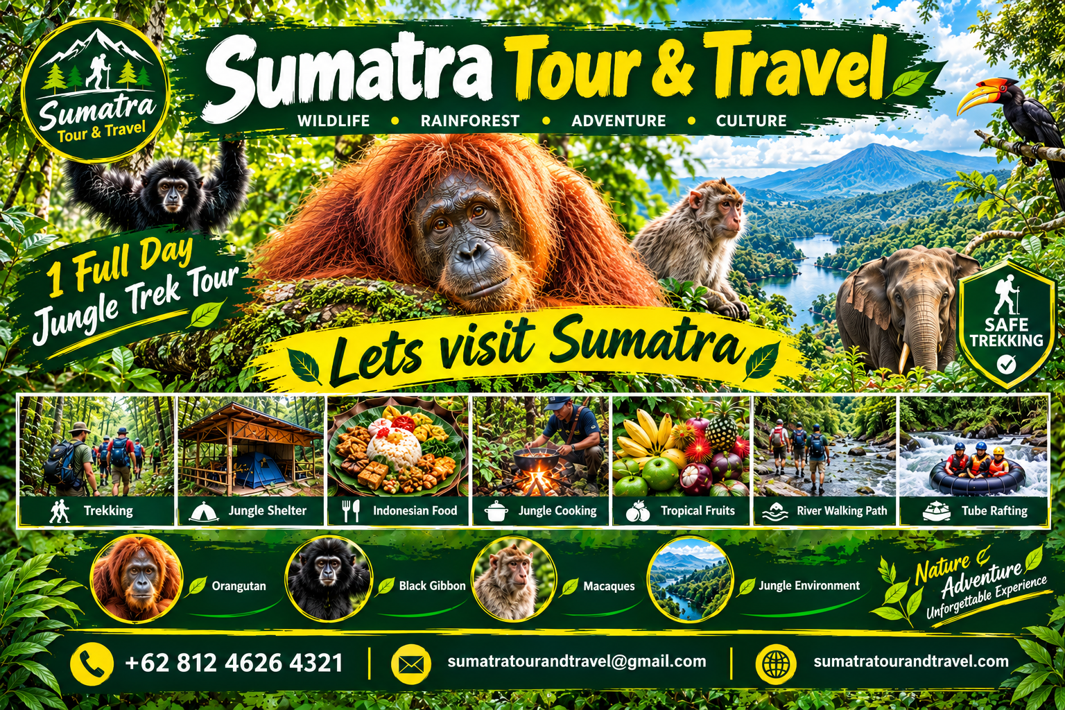 1 Day Jungle Trek tour into Sumatra National Park in Bukit Lawang