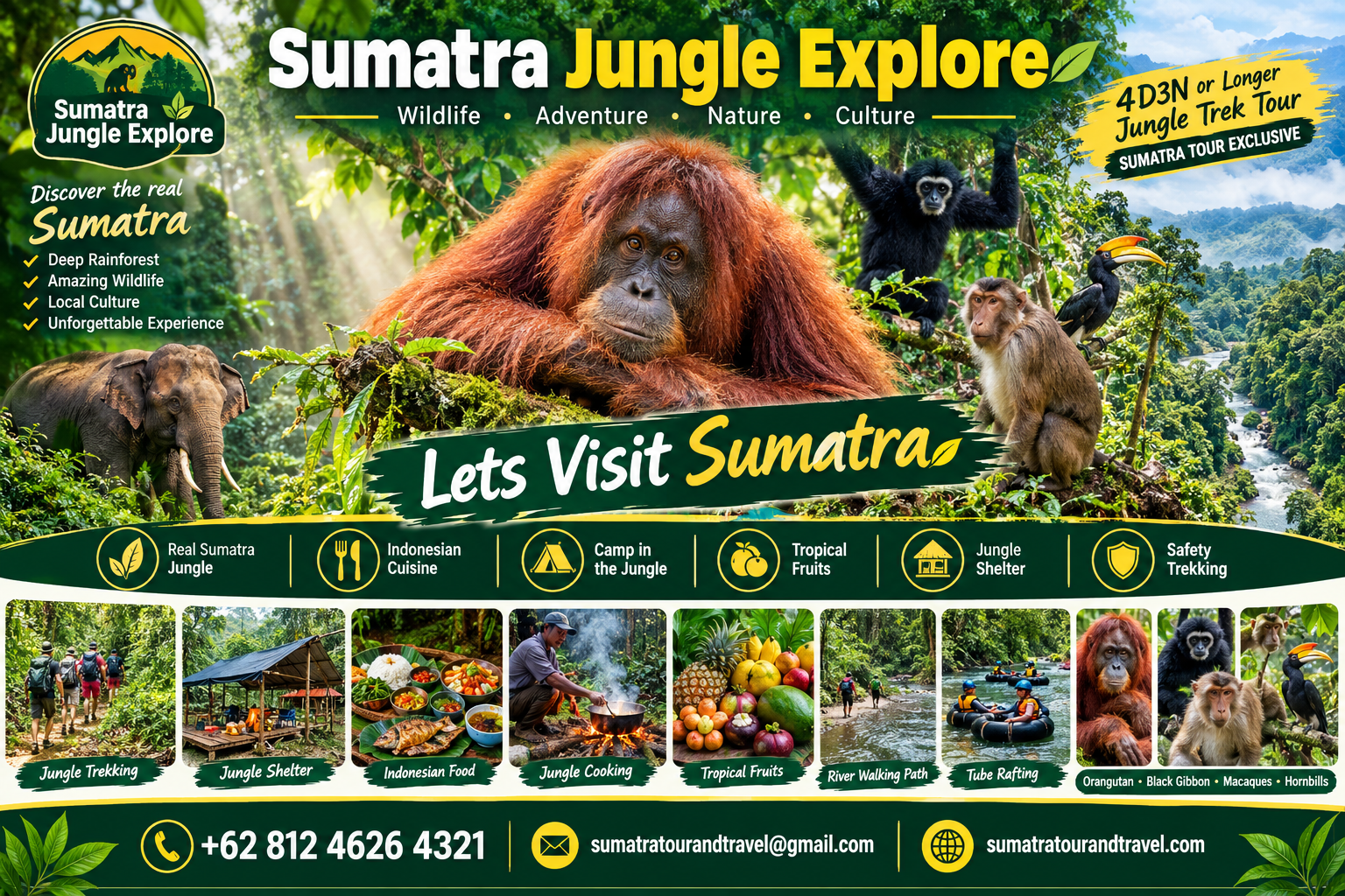 1 Day Jungle Trek tour into Sumatra National Park in Bukit Lawang