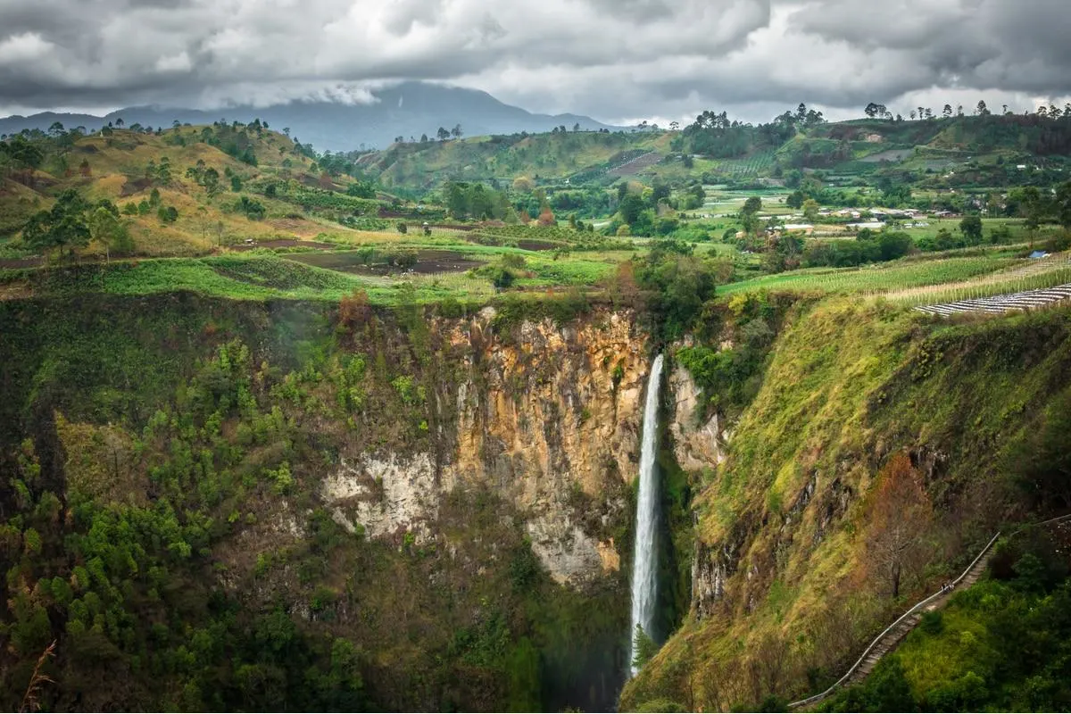 Sipiso piso waterfall Near Berastagi