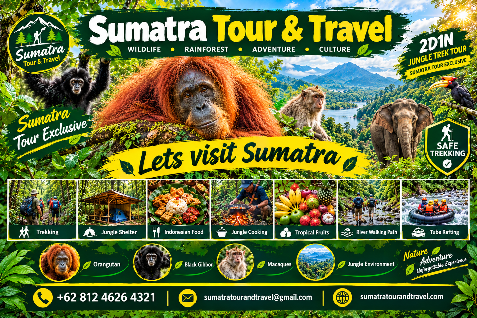 2-day jungle trekking in Bukit Lawang
